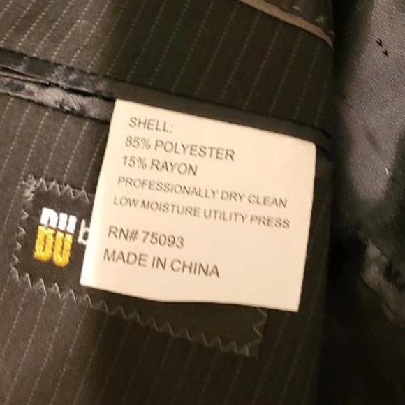 Blair Underwood suit coat jacket blazer, size 42R, black pinstripe, new w/o tags - Picture 6 of 7